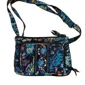 Vera Bradley Blue and Black Crossbody Bag with Adjustable Strap.New without tags